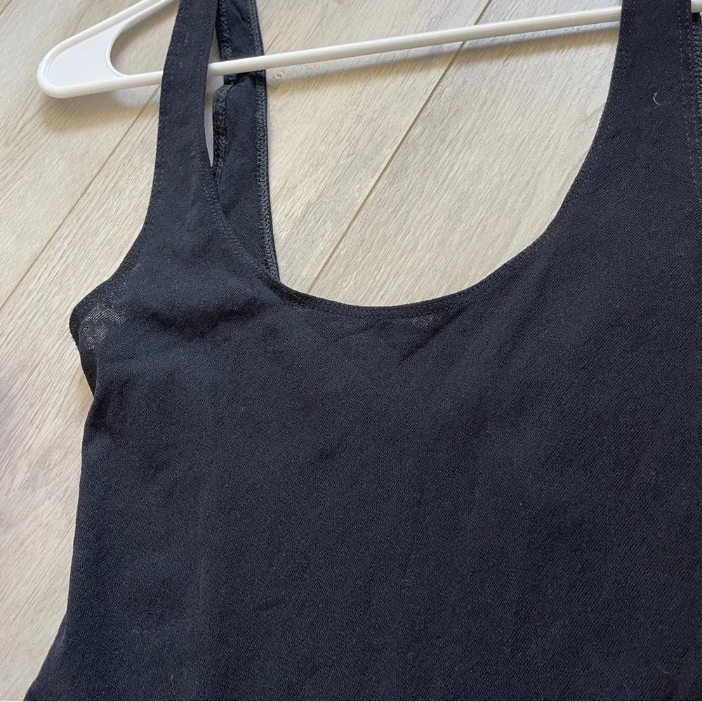 Free People Scoop Neck Thong Bodysuit Black (Small) semi sheer fitted party - Picture 6 of 8